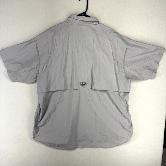 Columbia PFG Fishing Gear Light Gray Short Sleeved Nylon Shirt Mens Size 2X - Picture 3 of 10